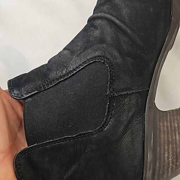 Paul Green black nubuck leather Women’s ankle boots Size UK 4/ US 7.5 - Picture 10 of 10